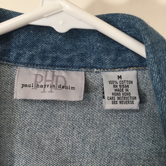 EUC Vintage Jean Jacket Vest Paul Harris Denim M - Picture 2 of 7